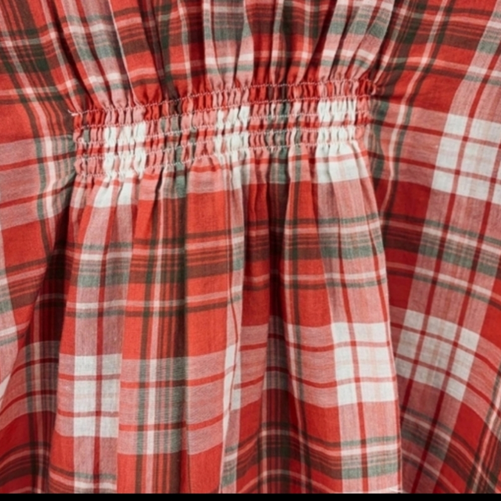 Torrid Top Size 1 Red Plaid Flounce Babydoll NWOT - Picture 6 of 10